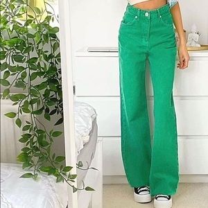 Zara Green Jeans (bleach stain?) worn twice